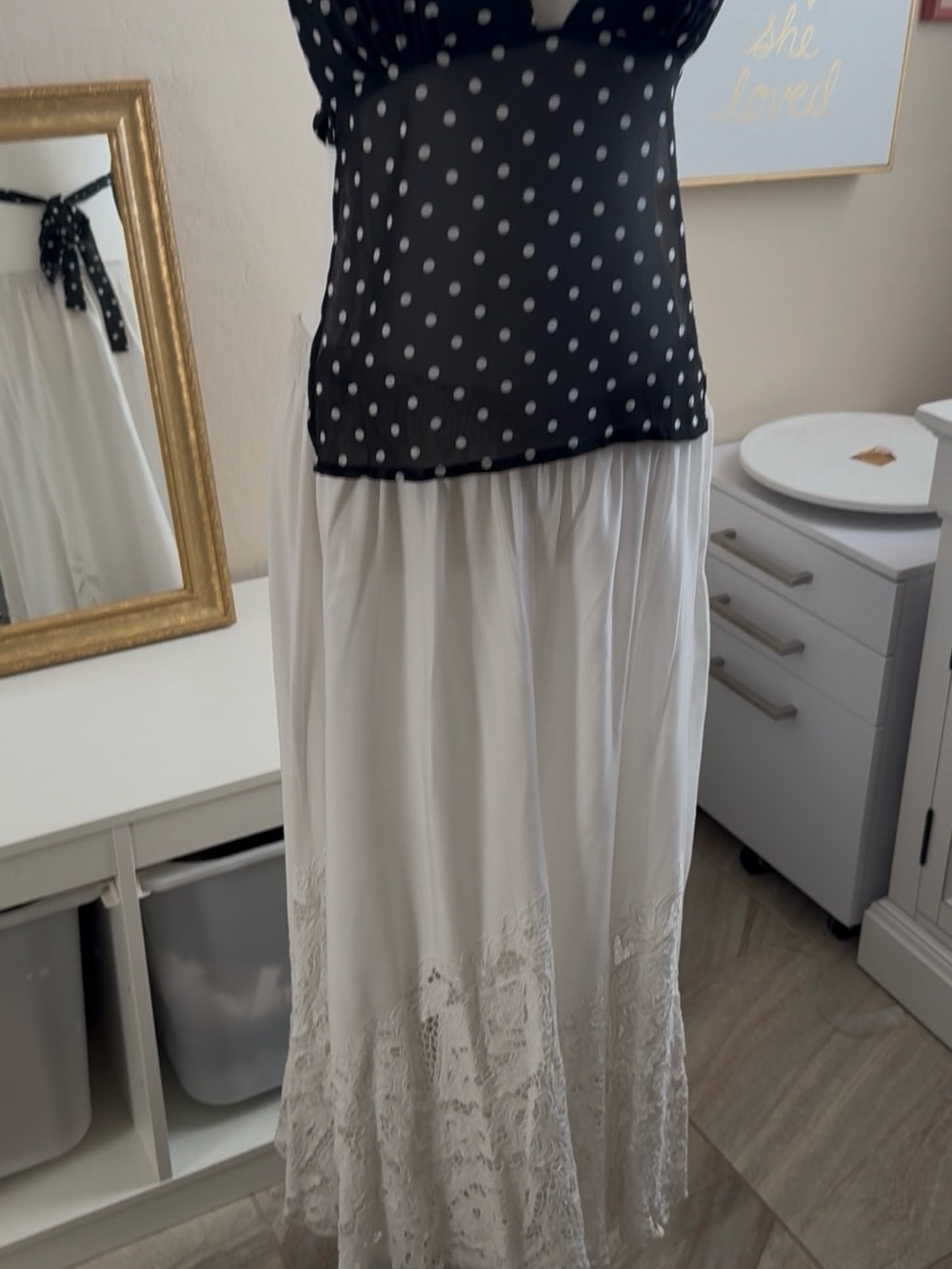 Vintage White Martha Riestra Openwork Hem Maxi Skirt Medium - Picture 6 of 6